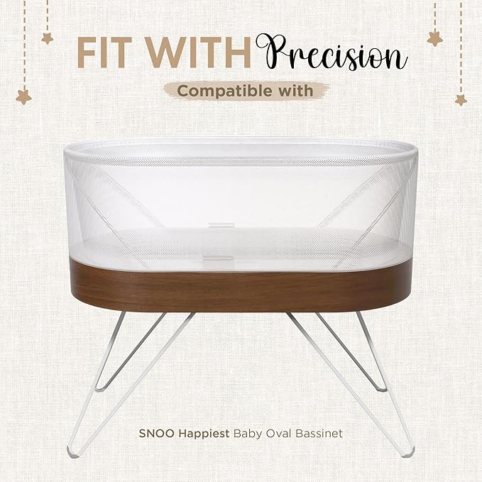 KoolerThings Bassinet Fitted Sheets - Compatible with SNOO Happiest Baby Oval Bassinet | 100% Organic Jersey Cotton - Light Pink + Dark Pink | 30x16 (2 Pack)