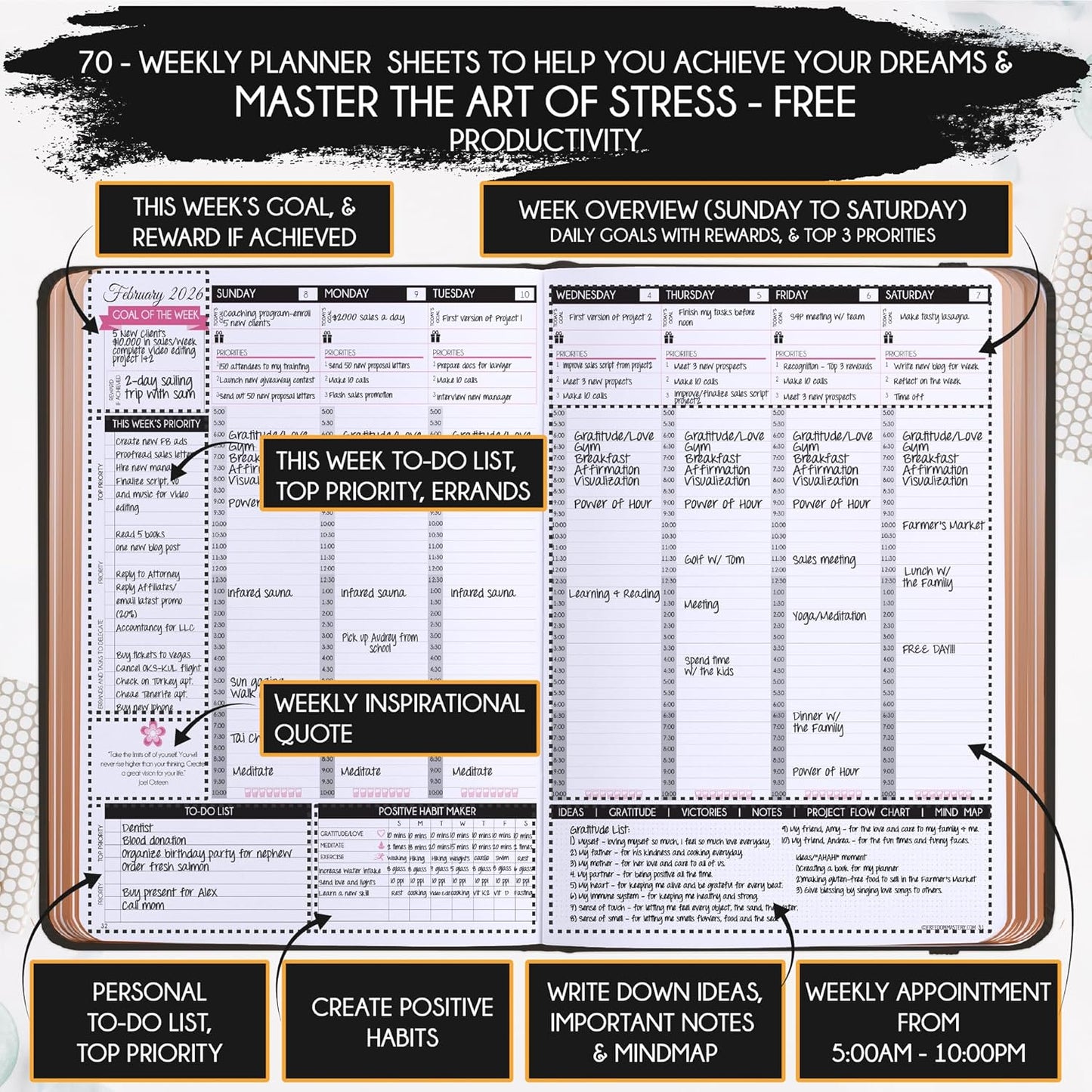 2025-2026 Planner Weekly and Monthly | 16-Month Life Planner to Increase Focus & Productivity | Reduce Overwhelm & Achieve Your Biggest Goals | Include Gift Box & Stickers | Sep 2025-Dec 2026