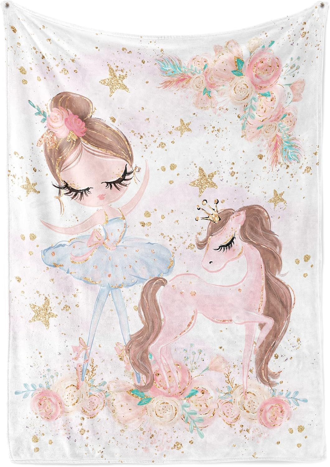 UNIQUE Little Ballerina Girl Ultra Soft Fleece Baby Blanket 30x40in, Ballet Baby Blanket, Girl