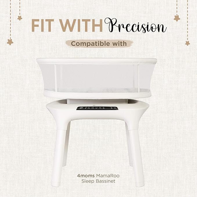 Bassinet Fitted Sheets - Compatible with 4moms MamaRoo Sleep Bassinet | 100% Organic Muslin Cotton - Light Pink + Dark Pink | 30x18 (2 Pack)