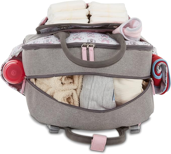 Disney Cudlie Diaper Bag Backpack for Moms | Large Spacious Diaper Bag for Baby Boys and Girls | 16-Inches High Multi-Function Backpack with Cute Characters