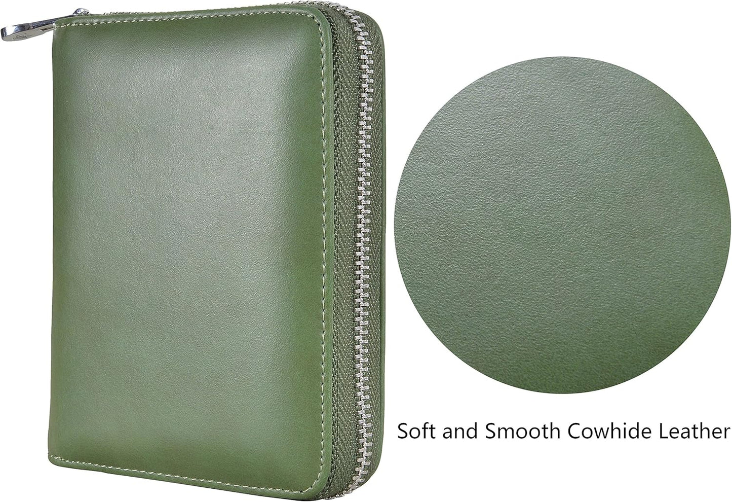 Easyoulife Genuine Leather Credit Card Holder Case RFID Travel Passport Wallet