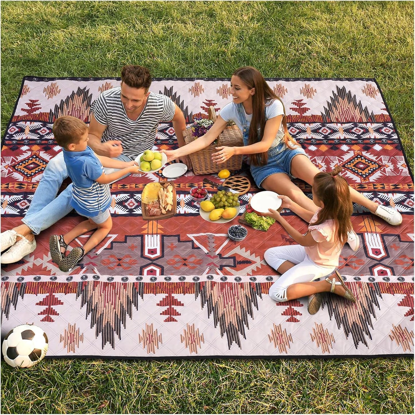 Genovega Waterproof Picnic Blanket Outdoor Camping Beach Mat Extra Large Foldable Car Essential Roadtrip Gadget Rv Accessories Glamping Tent Gear Must Haves Hiking Stuff Backpacking Necessities Gift