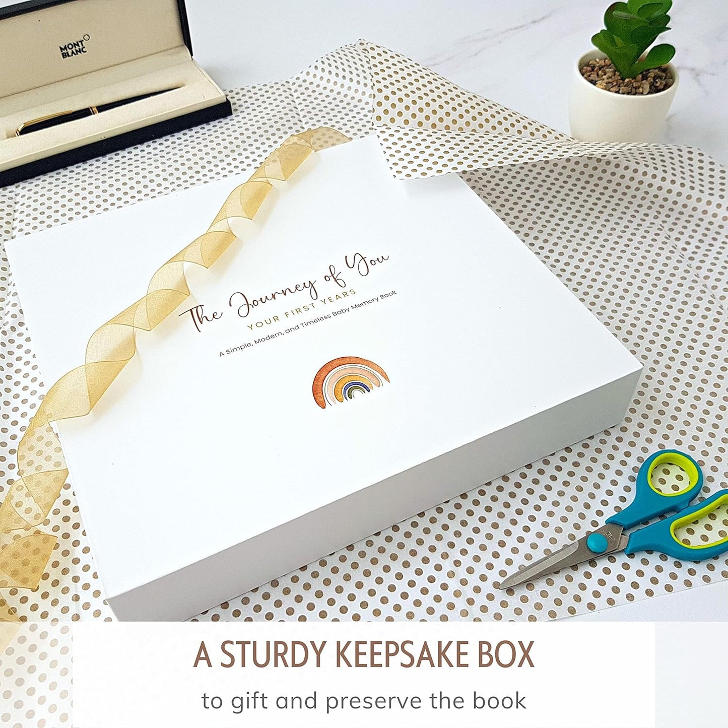 Baby Memory Book for Girl or Boy - First 5 Years Unisex Boho Rainbow Keepsake Journal to Record Newborn 1st Milestones - Gender Neutral Photo Album Scrapbook for Baby Shower - Pregnant New Mother Gift