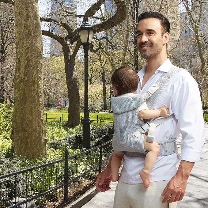 IULONEE Baby Carriers from Newborn with Detachable Bibs Ergonomic Portable Baby Front & Back Backpack Carry Adjustable Toddlers Carrier for Infant Within 33lbs Light Gray