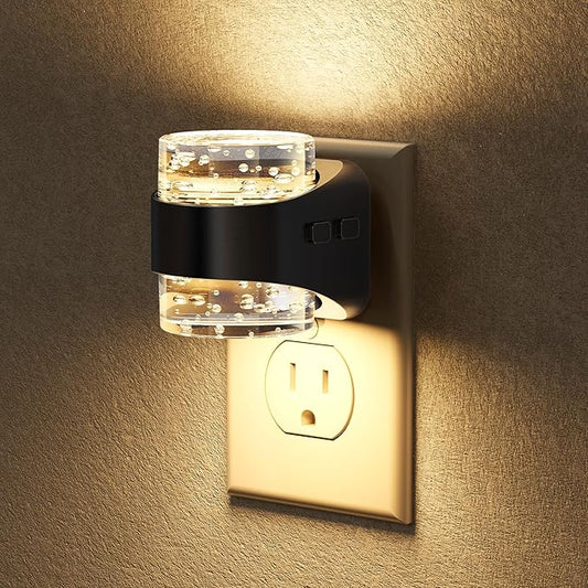 Briignite LED Night Light Plug into Wall, Dimmable Night Light with Bubble Design 3000K Warm & 5 Brightness Levels, Dusk to Dawn Sensor Nightlights for Kids Room, Nursery, Hallway, Bathroom, Bedroom