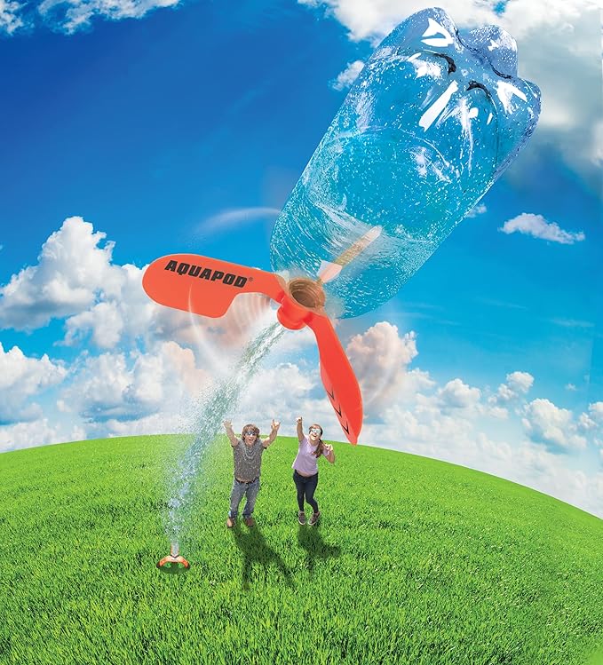 Screw on Curved Water Rocket Fin - Compatible with Any 2 Liter Bottles - Makes Bottle Spiral in Air - Fun Educational STEM Toy & Accessory to Water Rocket Launcher