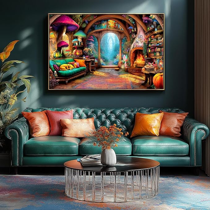 1000 Piece Jigsaw Puzzle for Adults - Fantasy Fairy Tale Cottage with Enchanted Forest, 27.5x19.7 Inches Unique Challenging Adult Puzzle for Relaxation & Home Decor