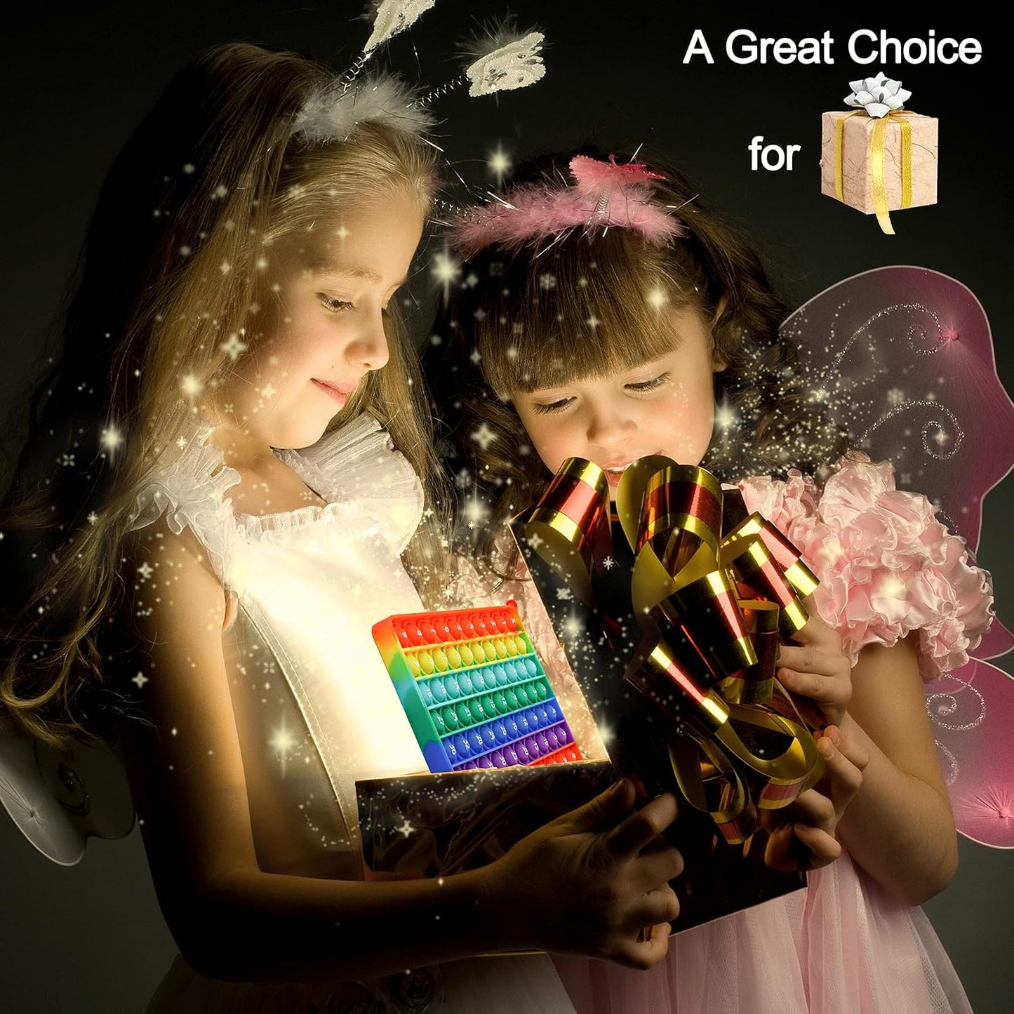 Multiplication Table Chart Square Pop Fidget Toys Counting Popper Board Stress Reliever Gifts for Kids Adult ADHD Family Kids Popping Game to Practice Times Math Ability Early Education(Rainbow)