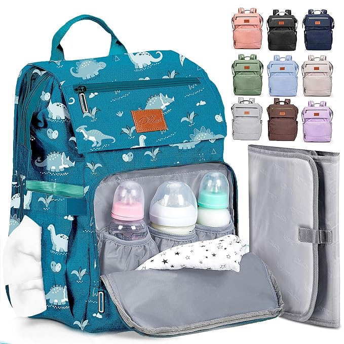 PILLANI Baby Diaper Bag Backpack - Large Bag for Boys & Girls, Waterproof Diaper Backpack - Travel Diaper Bags w/Changing Pad, Baby Registry Search & Shower Gifts - Essentials Must Haves Newborn Stuff