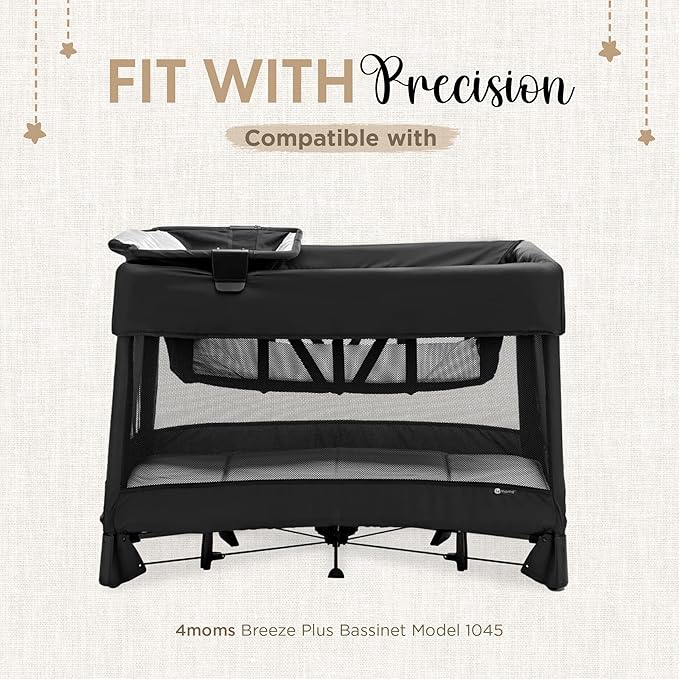 Bassinet Fitted Sheets - Compatible with 4moms Breeze Plus Bassinet Model 1045 | 100% Organic Muslin Cotton - White + Grey | 30x23 (2 Pack)