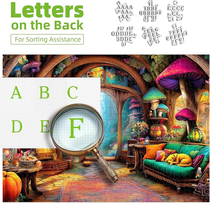 1000 Piece Jigsaw Puzzle for Adults - Fantasy Fairy Tale Cottage with Enchanted Forest, 27.5x19.7 Inches Unique Challenging Adult Puzzle for Relaxation & Home Decor