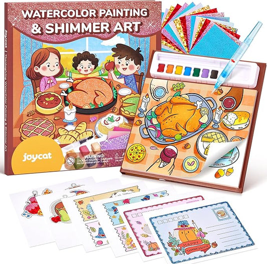 JoyCat Paint with Water Coloring Books, Art & Craft Activity, No Mess Art for Kids Ages 4-8, Craft Kits & Supplies, DIY Creative Activity, Presents for Girls & Boys (Thanksgiving)