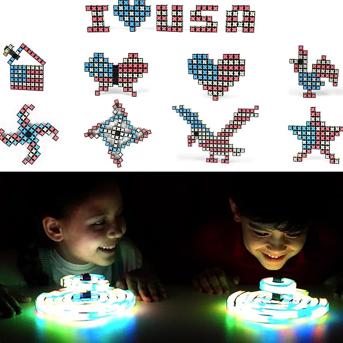 TOSY Magnet Cube 3x3 - 240 Magnets, 30 Blocks, 7 in 1: Puzzle Cube Game, Creative Building Blocks, Transformable Fidget Spinner, Infinity Cube, Magnet Tiles, UV Flashlight, Glowing STEM Toy, 2-Pack