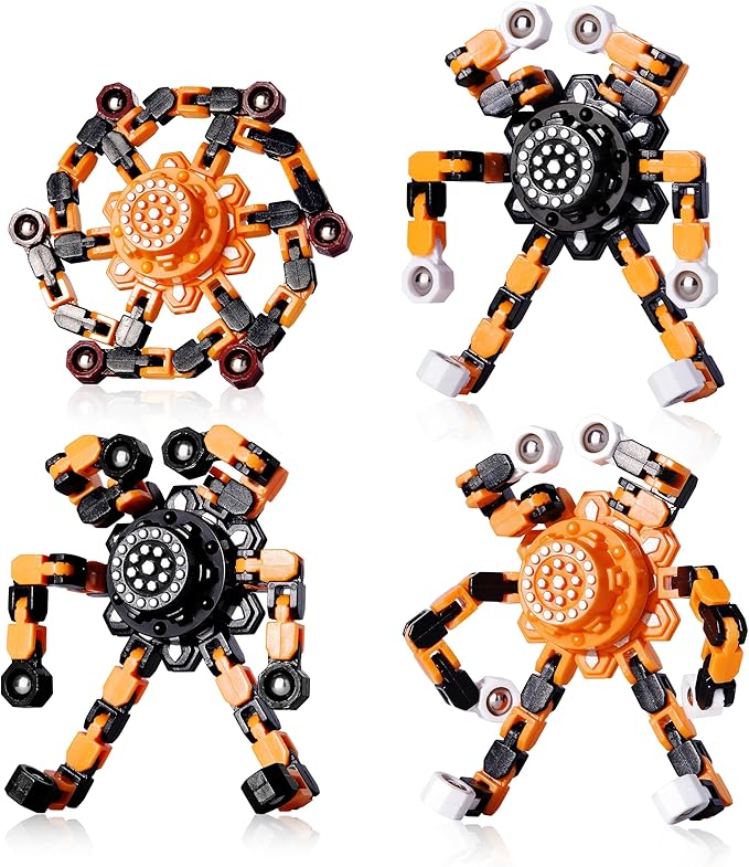 Halloween Toy Gifts for Kids Transformable Fidget Spinners for Adults Stress Relief Sensory Toys for Boys and Girls Fidget Toys Black Orange Halloween Party Decorations