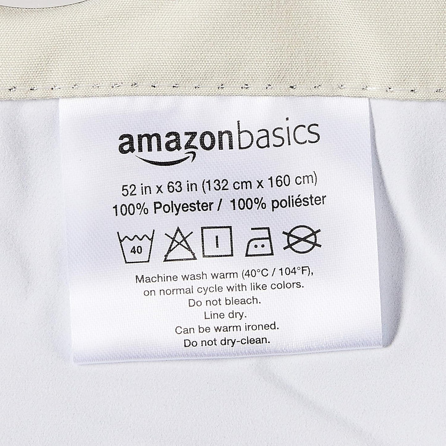 Amazon Basics Room Darkening Blackout Window Curtains 2 Panels with Grommets, for Living Room and Bedroom, 52 x 84 inches, Beige