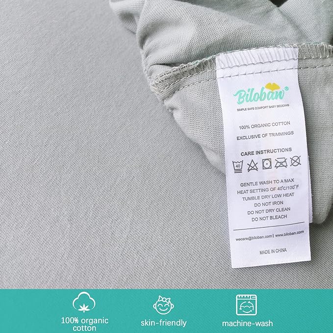 Bassinet Sheets Fit for Ronbei, Cuddor, Papablic, Cowiewie, Pamo Babe and Ingenuity Bedside Bassinet,100% Cotton, 2 Pack, Ultra Soft Bassinet Sheet, White and Gray