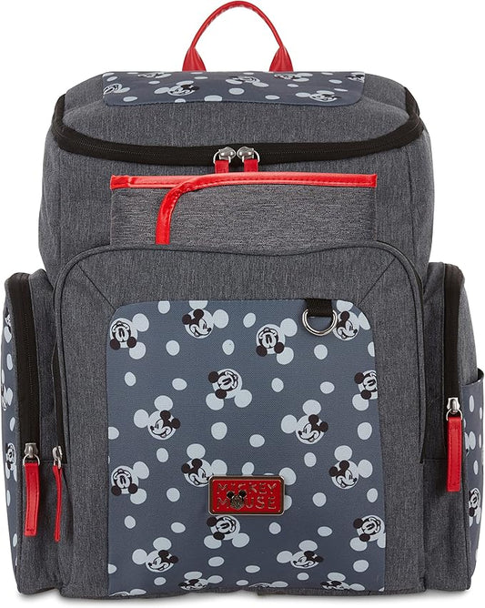 Disney Cudlie Baby Boys Jartop Backpack Diaper Bag in Mickey Mouse Print, 16 Inch, Includes Changing Pad