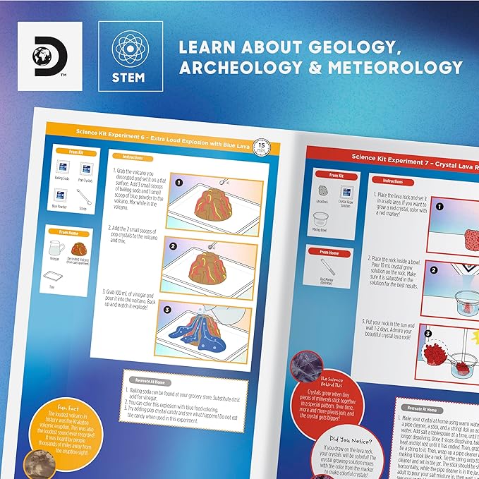 Discovery™ Planet Earth Science Kit – 65 Experiment STEM Lab for Kids| Includes DIY Volcano, Tornado, Fossils, Crystals, & Slime| Geology, Chemistry & Archeology Learning Toy|Educational Gift| Ages 8+