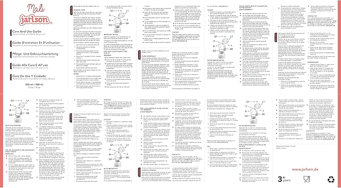 Jarlson® Mali Children's Water Bottle, Thermal Stainless Steel Water Bottle, BPA-Free, Leak-Proof, Children's Bottle with Chug Lid, Bottle for School, Nursery (Cat 2.0, 12 oz)