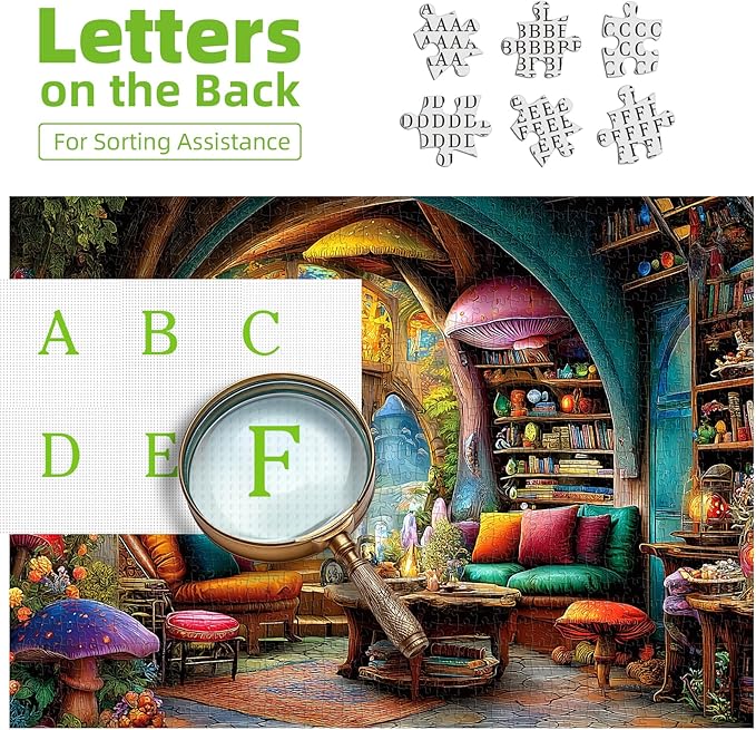 1000 Piece Jigsaw Puzzle for Adults - Enchanted Treehouse Interior with Magical Forest View, 27.5x19.7 Inches Unique Challenging Adult Puzzle for Relaxation & Home Decor