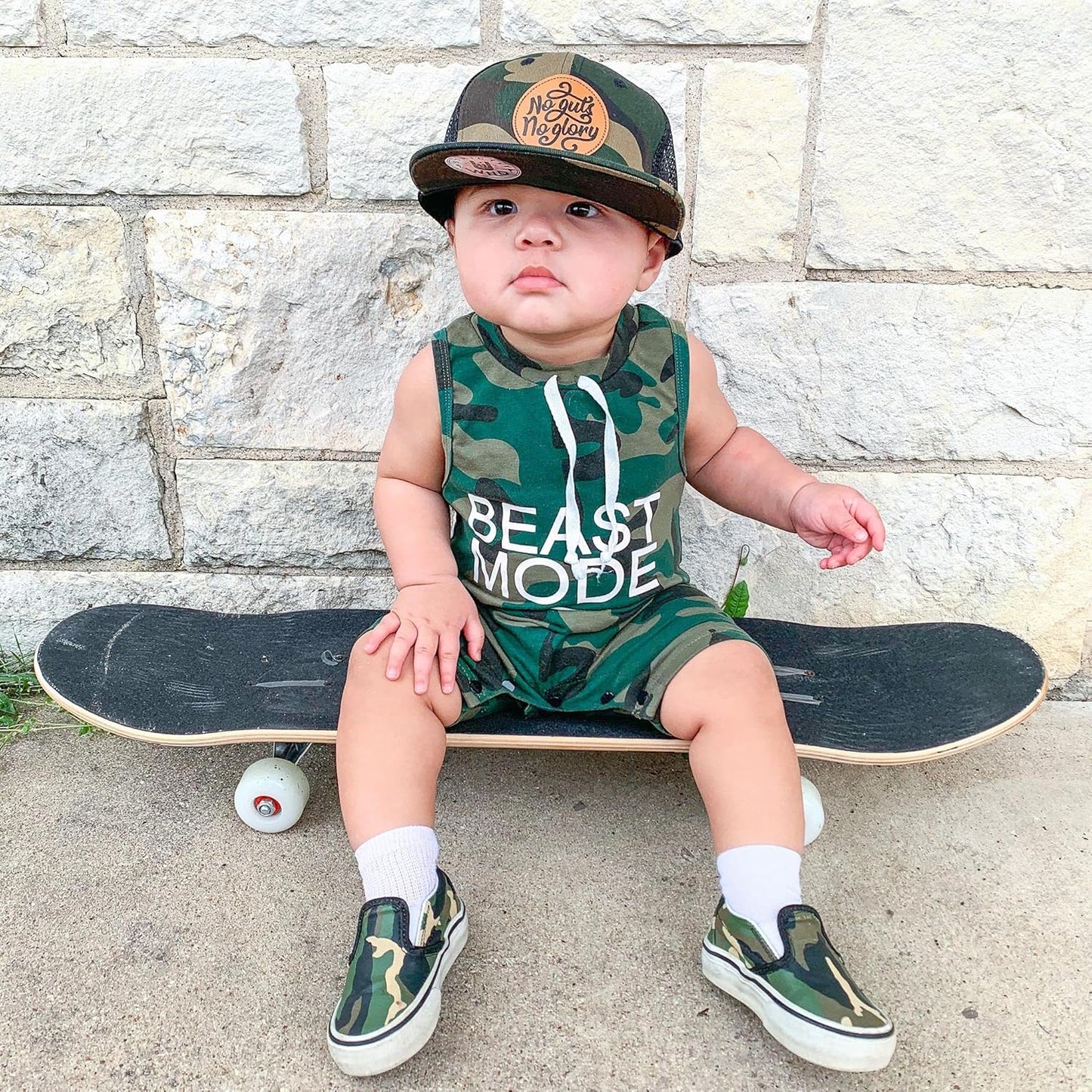 Aalizzwell Baby Boy Romper Newborn Infant Sleeveless Short Romper One Piece Active Summer Clothes