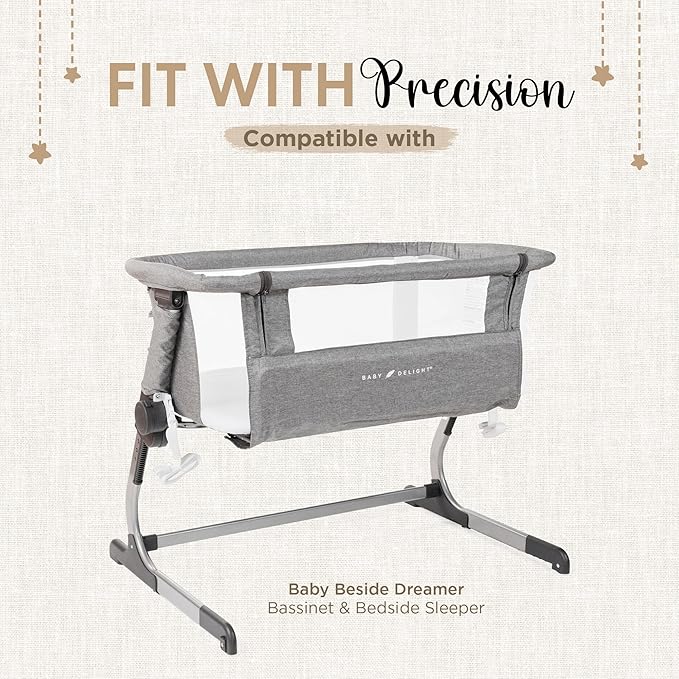 Bassinet Fitted Sheets - Compatible with Baby Delight Beside Me Dreamer Bassinet & Baby Joy Bedside Sleeper | 100% Organic Muslin Cotton - Light Pink + Dark Pink | 33X20 (2 Pack)