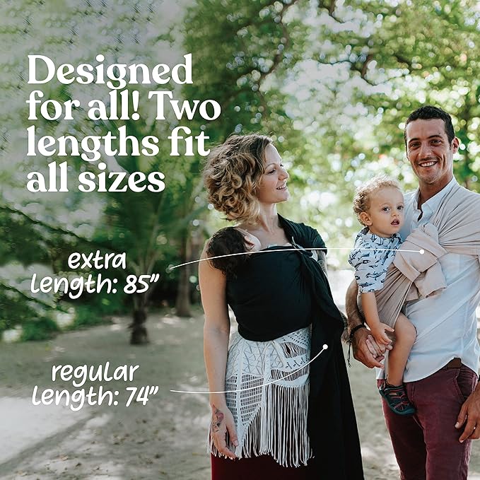 Nalakai Luxury Ring Sling Baby Carrier, Soft Linen Blend Baby Sling, Baby Wrap, Wear Your Little One Close to Your Heart, Longer Length