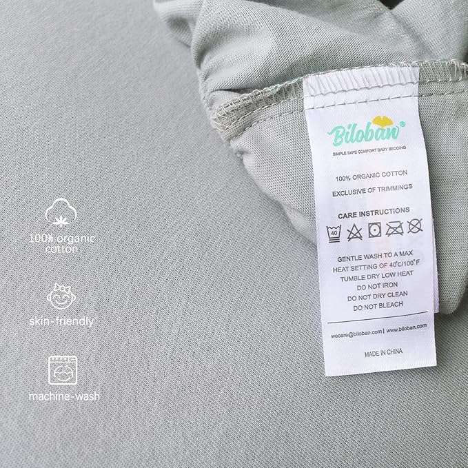 Bassinet Sheets Fit for Angelbliss, MMBABY, HARPPA, Ihoming and AMKE Baby Bassinet(33"x19"),100% Cotton, 2 Pack, Ultra Soft Bassinet Sheet, White and Gray
