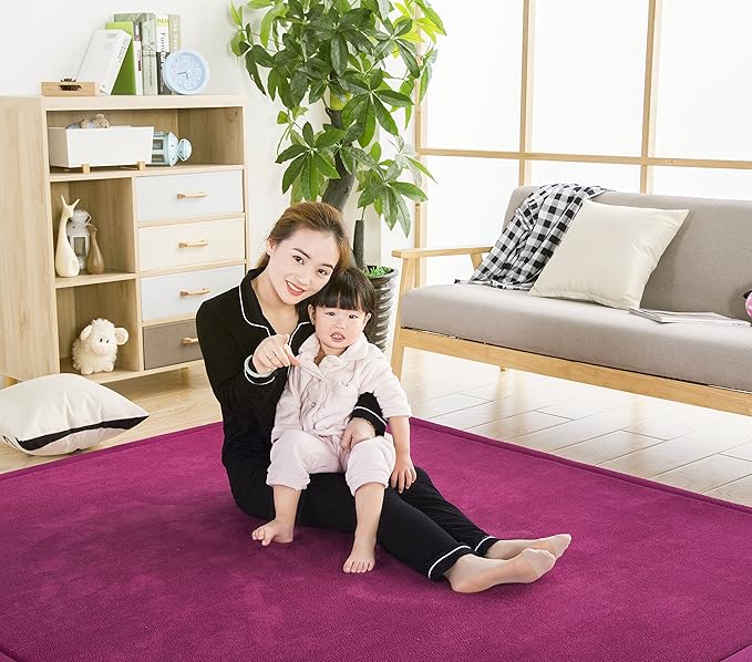 V-mix Baby Play Mat - Handmade Weaving Plush Foam Crawling Rug for Babies, Toddlers, Children - Yoga and Exercise Mat - Cushy-Soft, Thick, Hypoallergenic, Non-Toxic, Reversible