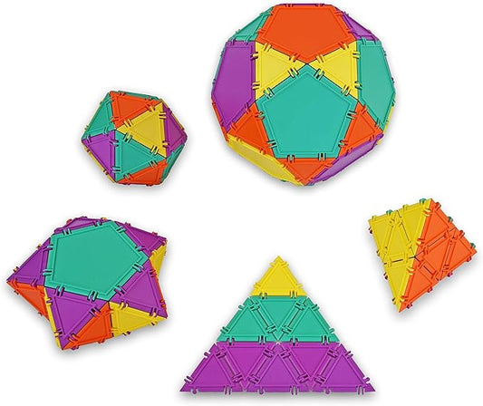 3D Building Set for Learning Math, Includes Many Online Activities, 32-pc, Made in USA (Pentagon/Triangle)