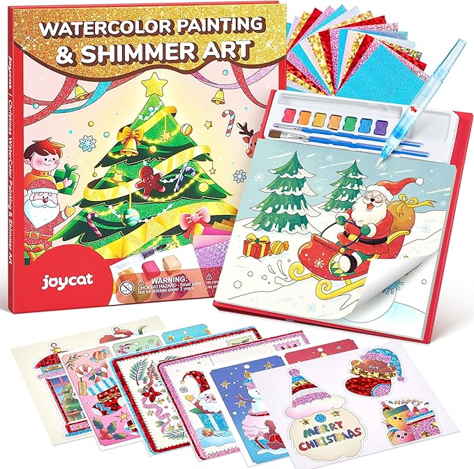 JoyCat Paint with Water Coloring Books, Art & Craft Activity, No Mess Art for Kids Ages 4-8, Craft Kits & Supplies, DIY Creative Activity, Presents for Girls & Boys (Christmas)