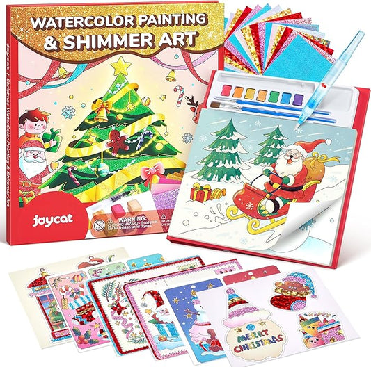 JoyCat Paint with Water Coloring Books, Art & Craft Activity, No Mess Art for Kids Ages 4-8, Craft Kits & Supplies, DIY Creative Activity, Presents for Girls & Boys (Christmas)