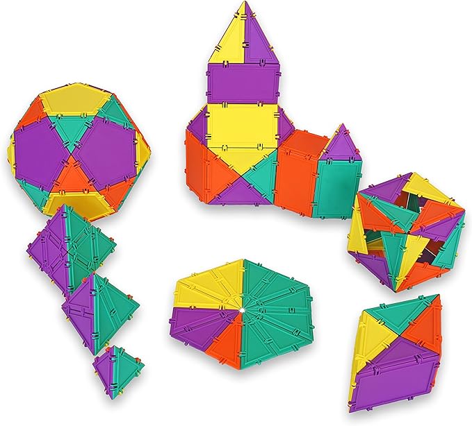 3D Building Set for Learning Math, Includes Many Online Activities, 96-pc, Made in USA