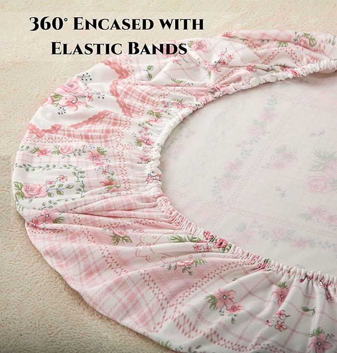 SDY Floral Baby Bassinet Sheets Set 2 Pack,Soft Bassinet Fitted Sheets for Boys Girls,Universal Fit for Bassinets Baby Cradle Moses Basket Oval Rectangle Mattress Set 32 * 16 * 4 inches (Pink Floral)
