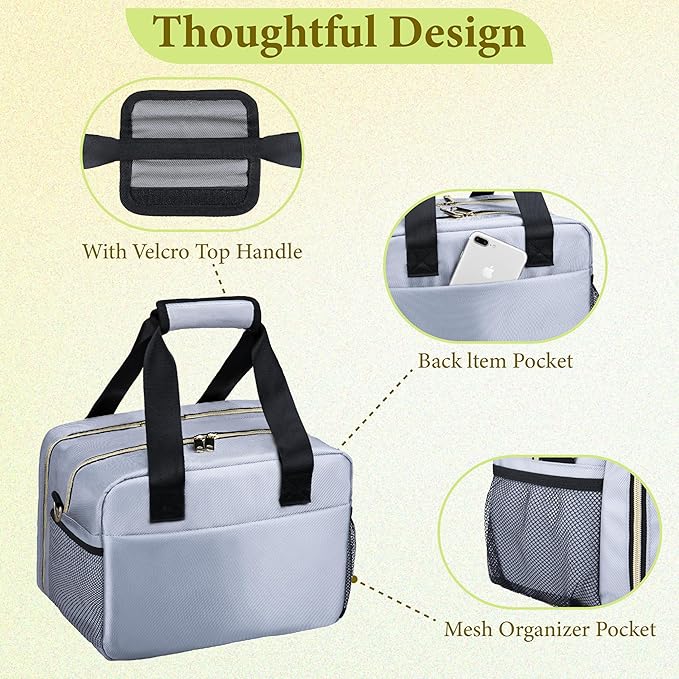 Breastmilk Cooler Bag with Ice Pack, Wearable Breast Pump Storage Bag, Insulated Bottle Travel Bag Compatible with Momcozy/Elvie/Willow, Fits Baby Bottles up to 9 Ounce with Shoulder Strap Gery Mini