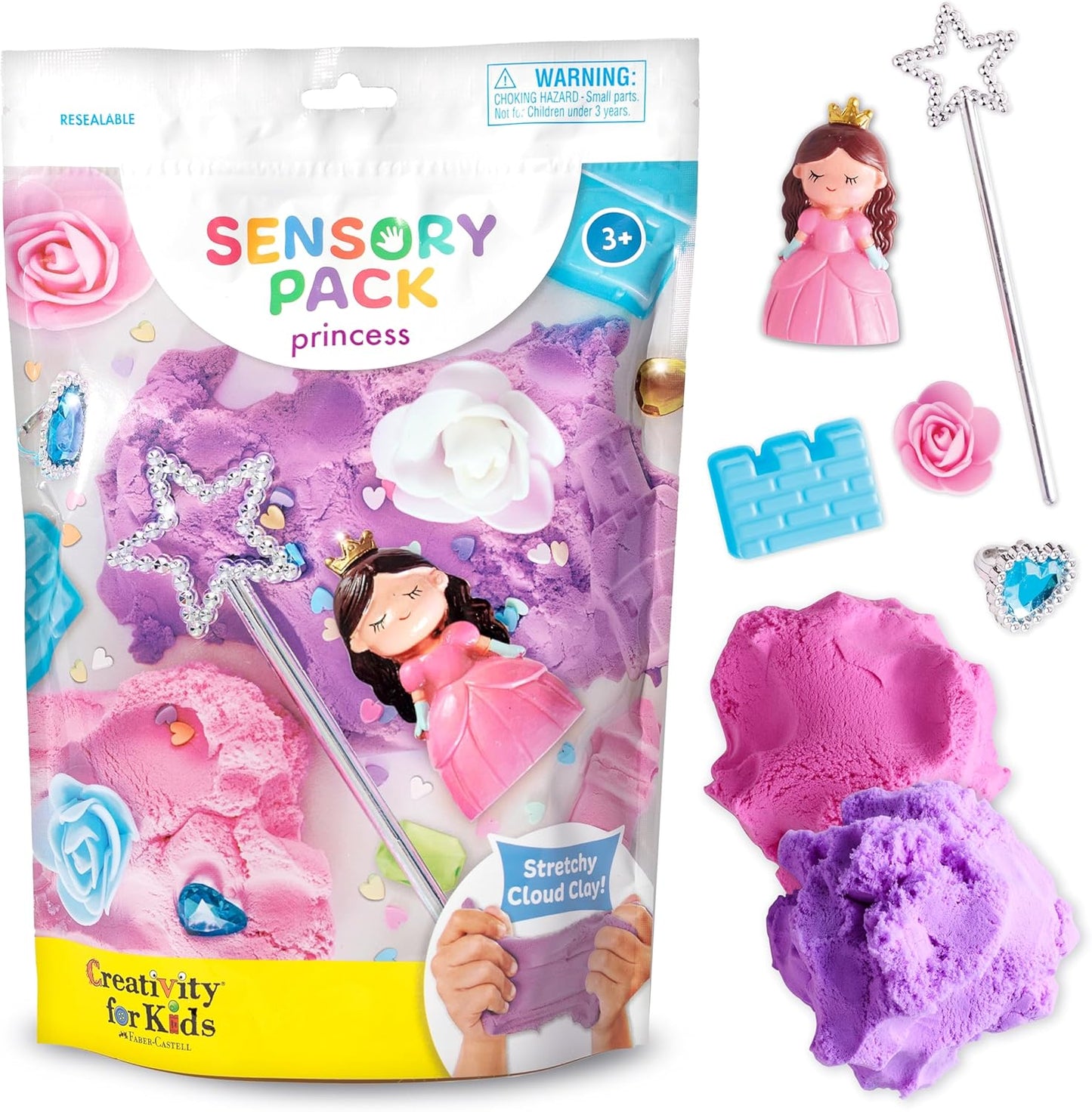 Creativity for Kids Sensory Pack: Princess - Calm Down Corner and Sensory Bin Filler Supplies, Car Activities for Kids, Princess Gifts for Girls, Sensory Toys for Toddlers Ages 3-4+
