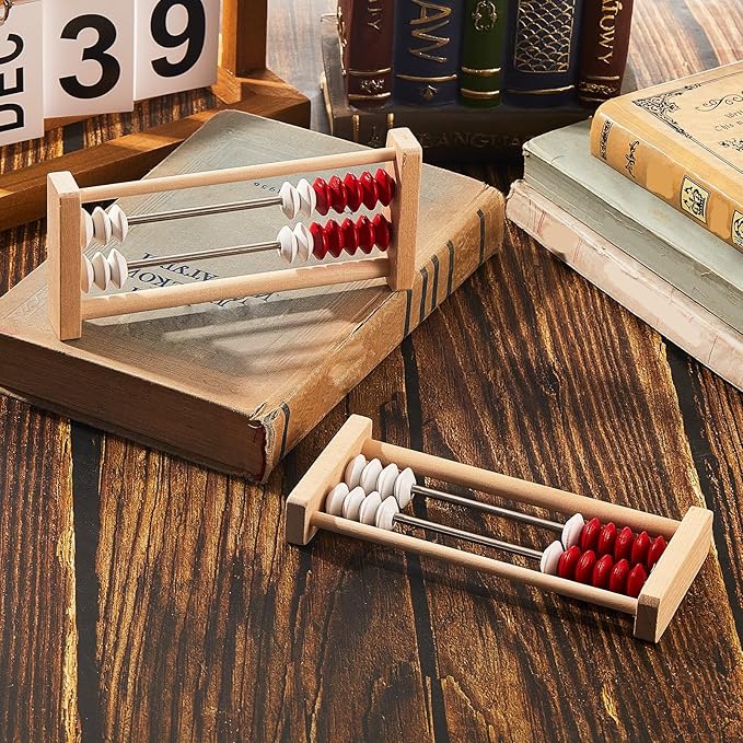 12 Pcs Mini 20-Bead Wooden Rekenrek Abacus, Abacus for Kids Math, Math Counters Manipulatives Counting Rack for Kids Educational Toys Elementary Toddlers Preschool Learning