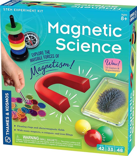 Thames & Kosmos Magnetic Science | 33 STEM Experiments | Ages 8+ | Learn About Earth’s Magnetic Poles | Discover How Invisible Magnetic Fields Work | Full-Color 48-Page Manual