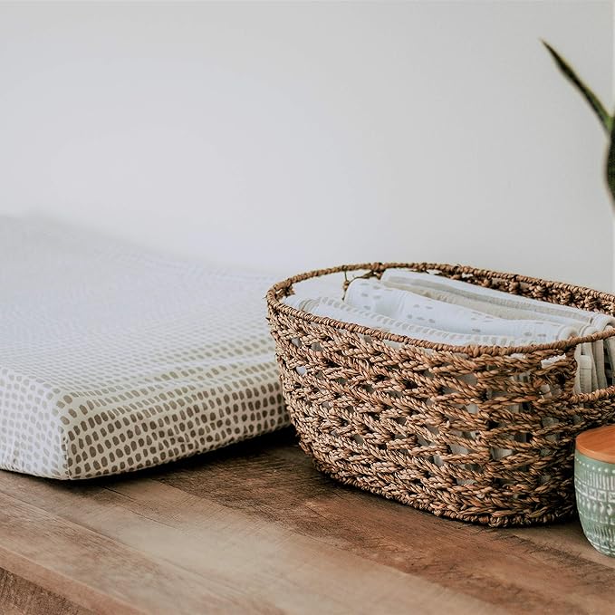 Ely's & Co. Waterproof Changing Pad Covers | Cradles Sheets 2 Pack - 100% Jersey Cotton with Waterproof Liner - Neutral Taupe Grey for Baby Girls and Boys, Newborn Essentials