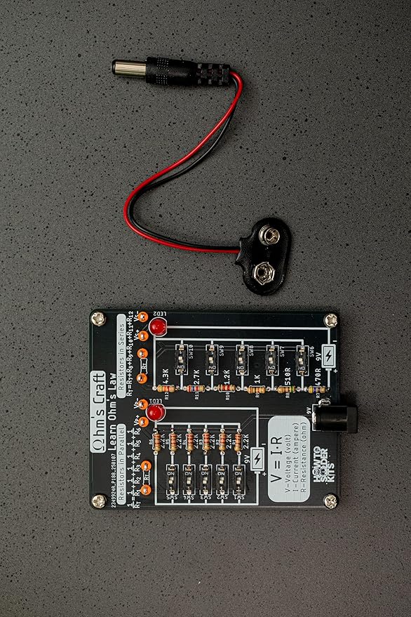 Ohm’s Craft – DIY Educational Soldering Kit | Demonstrate Series & Parallel Resistor Networks | STEM Learning Board with LED Feedback & Test Points for Teens & Hobbyists