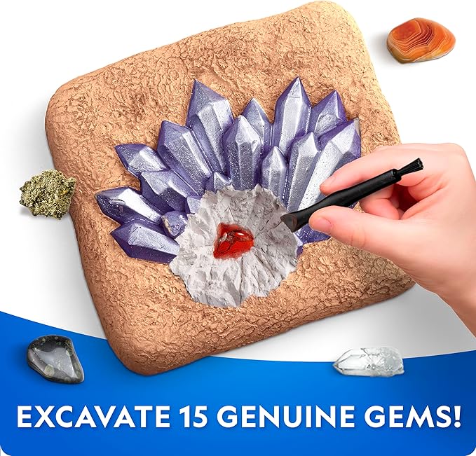 National Geographic Geology Bundle – Including Rock Collection Box for Kids, Crystal Growing Kit, and Gemstone Dig Kit, Real Gemstones and Crystals, Science Kit for Boys and Girls (Amazon Exclusive)