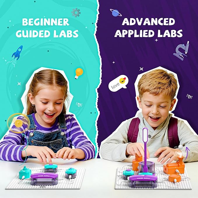 Science Kits For Kids ages 5-7 8-12, Educational STEM Toys 45 PCS Circuit Exploration Kit Over 450 Projects, STEM Science Experiments For Kids 6-8 9-12, Ideas Toys Gifts For 8 9 10 11 12 Year Old Boys