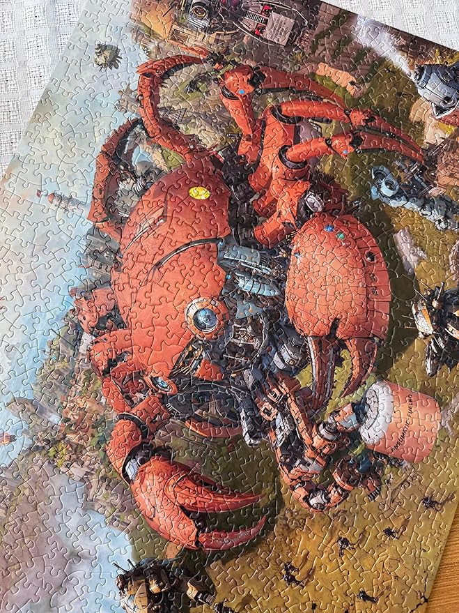 Jigsaw Puzzles for Adults 1000 Pieces: Steampunk Art Puzzle, Brain Challenging Unique Shaped Puzzle for Game Night, Family, Friends, Size 26.6 x 19.2