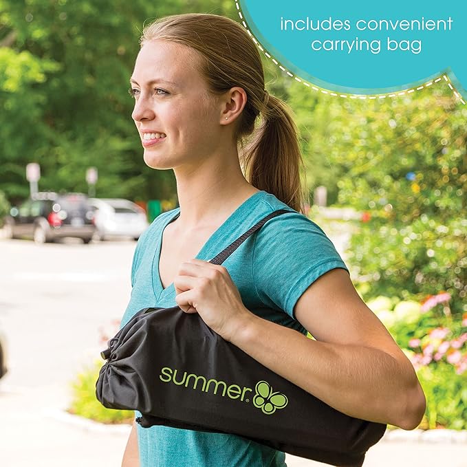 Summer by Bright Starts Pop 'N Sit Portable Booster Chair, Floor Seat, Indoor/Outdoor Use, Compact Fold, Green, 6 Mos - 3 Yrs