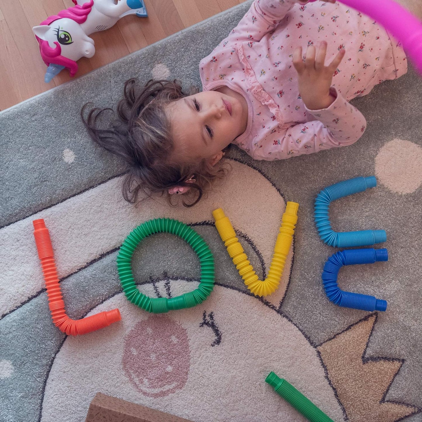 nutty toys 8 pk Pop Tubes Sensory Toys (Large) Fine Motor Skills Learning Toddler Toy for Kids Top ADHD Autism Fidget 2024 Best Preschool Boy Girl Gifts Idea Unique Christmas Toddler Stocking Stuffers