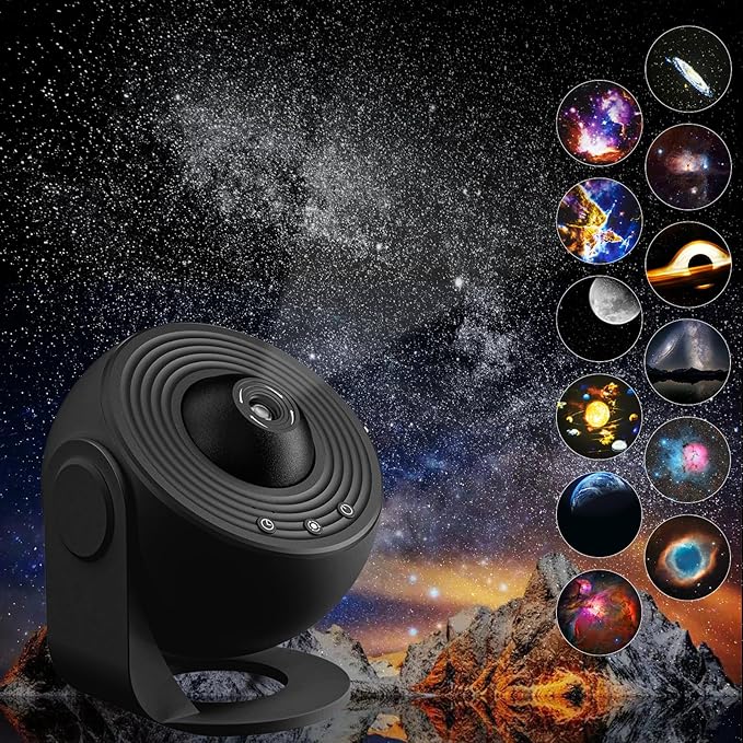 Galaxy Projector, 13 in 1 Home Planetarium Galaxy Projector for Bedroom, Star Projector Galaxy Light with Timer, Night Light Projector for Kids Adults, Ceiling Projector, Room Decor-Black