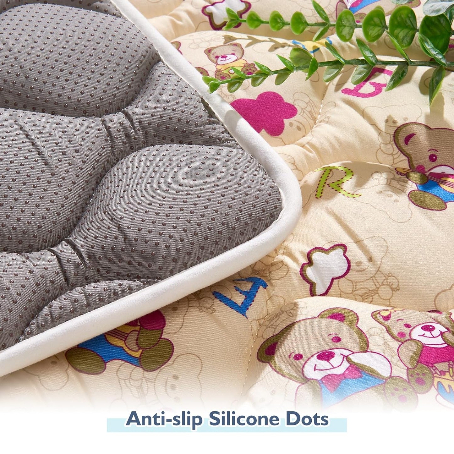 Vibe bear High-Density Foam Baby Play Mat,47x47 Inches Thicken One-Piece Infants Crawling Mat,Comfortable and Soft Baby Playmat,Non Slip Washable Floor Mat for Babies,Infants,Toddlers