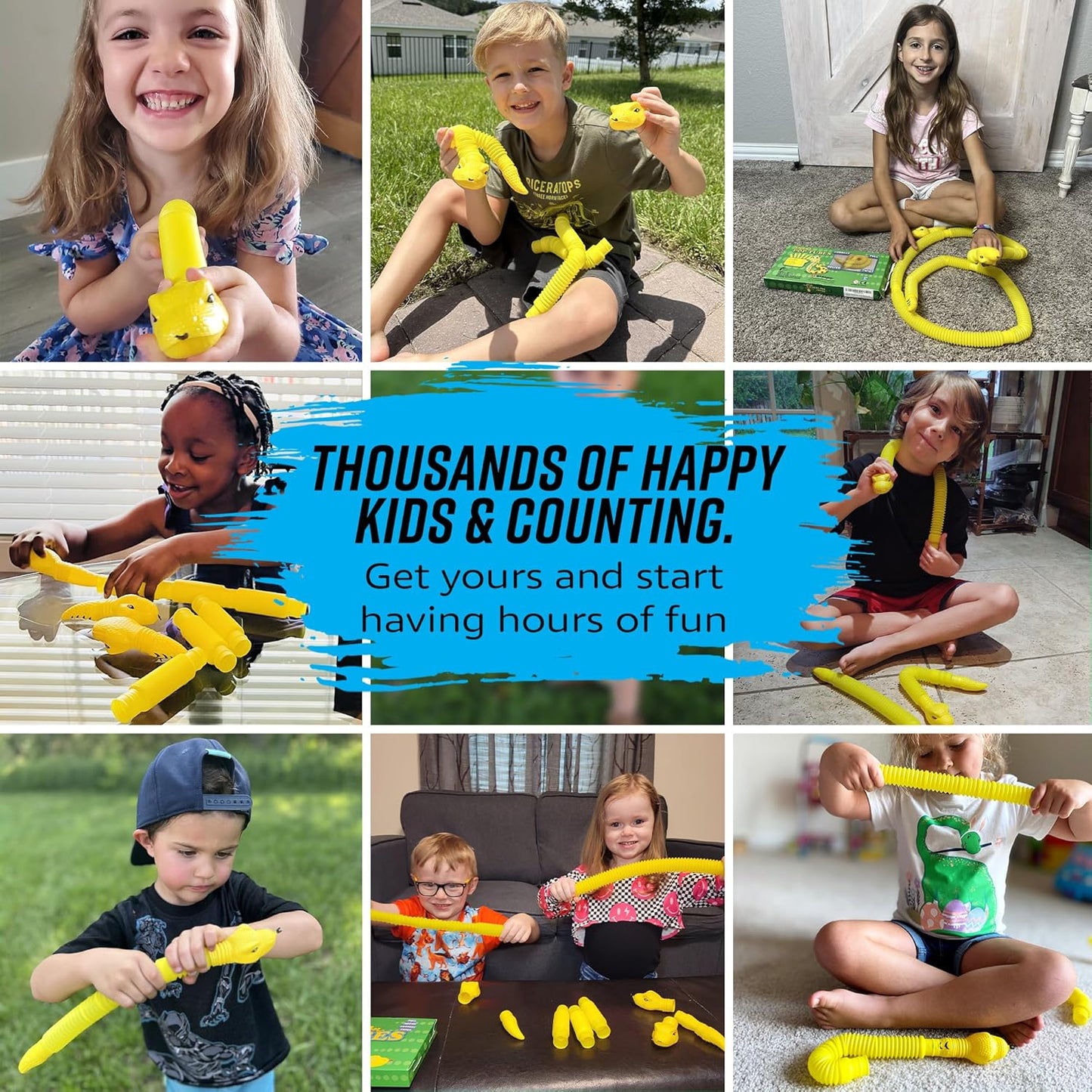 Animal Pop Tubes Snake Toys for Kids Sensory Toys - Toddler Fidget Toys for Boys & Girls- Engaging Pop Tube Sensory Toy for Toddlers - Snake Toy Sensory Tubes for Children Party Favors Fidget Tubes