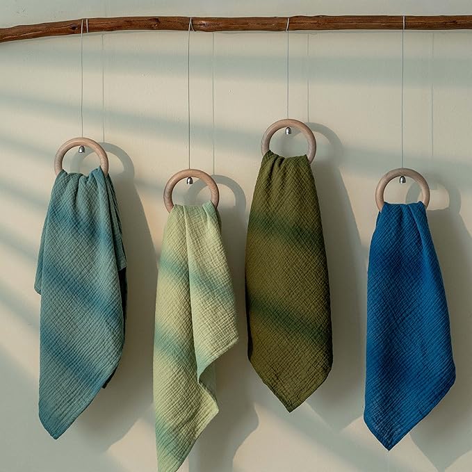 Muslin Receiving Blankets, Neutral Blanket Swaddling for Newborn Boys and Girls, 5 Pack Breathable and Skin-Friendly Swaddle Wrap for Infant Baby (Soft Colors)